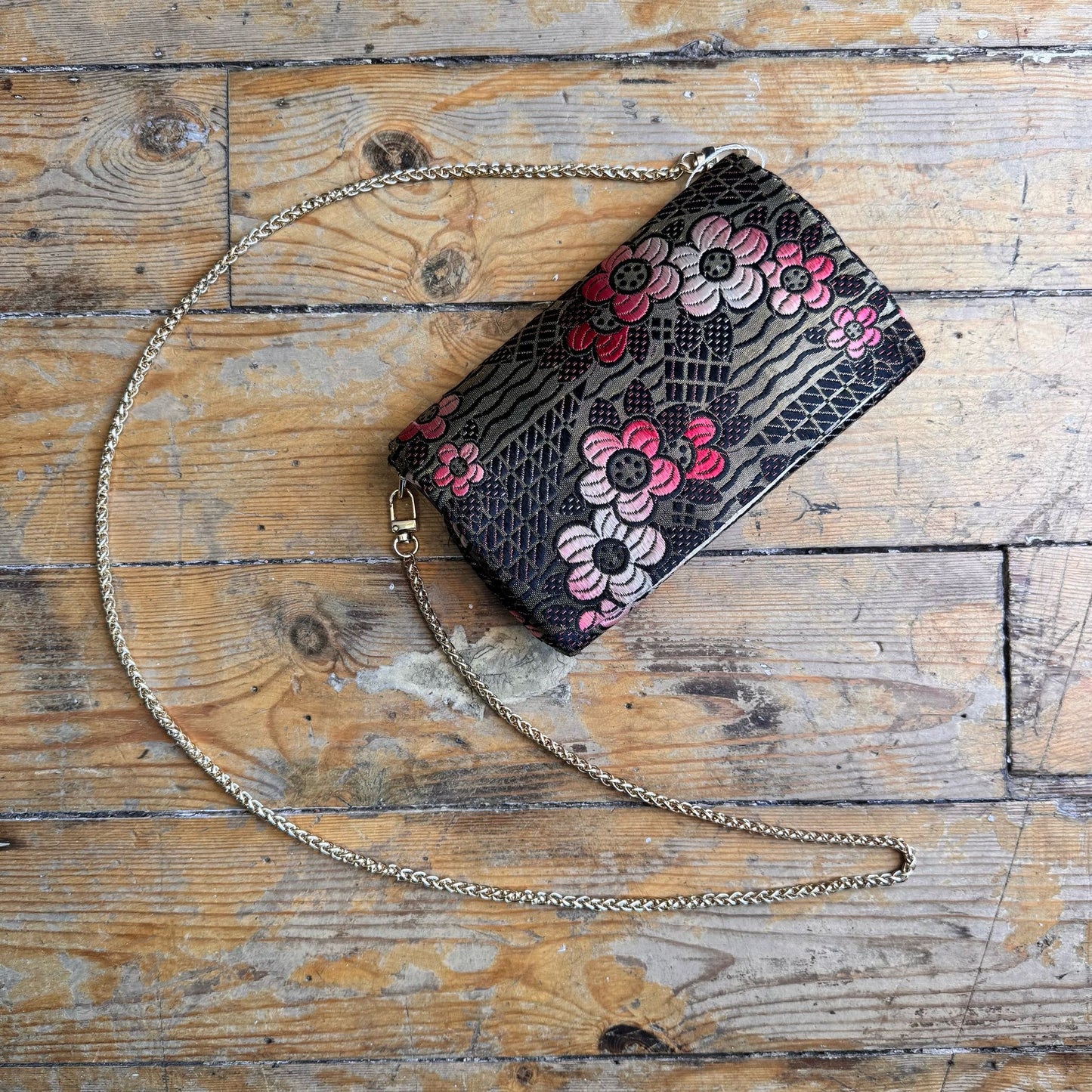 1960’s Floral Metallic Brocade Crossbody Bag
