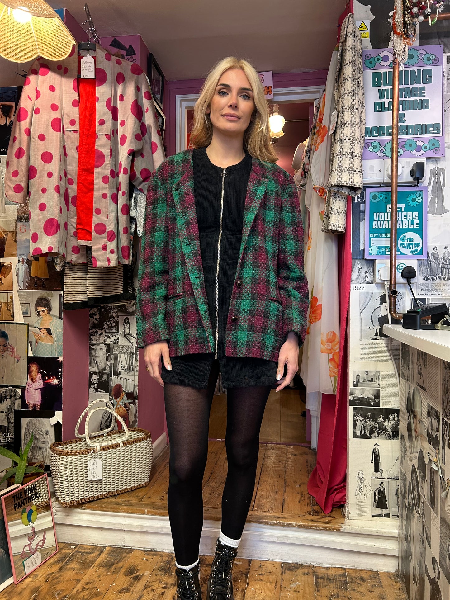 1980’s Check Boucle Jacket UK 16