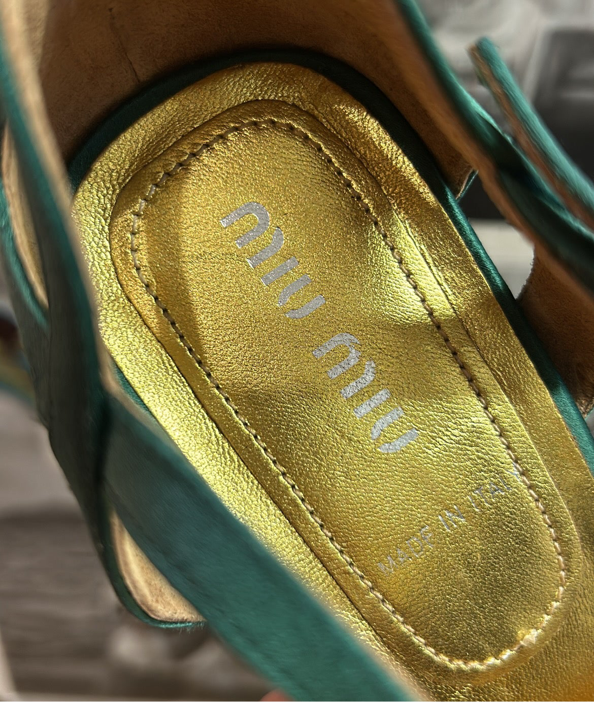 Miu Miu Green Satin Pumps UK 6
