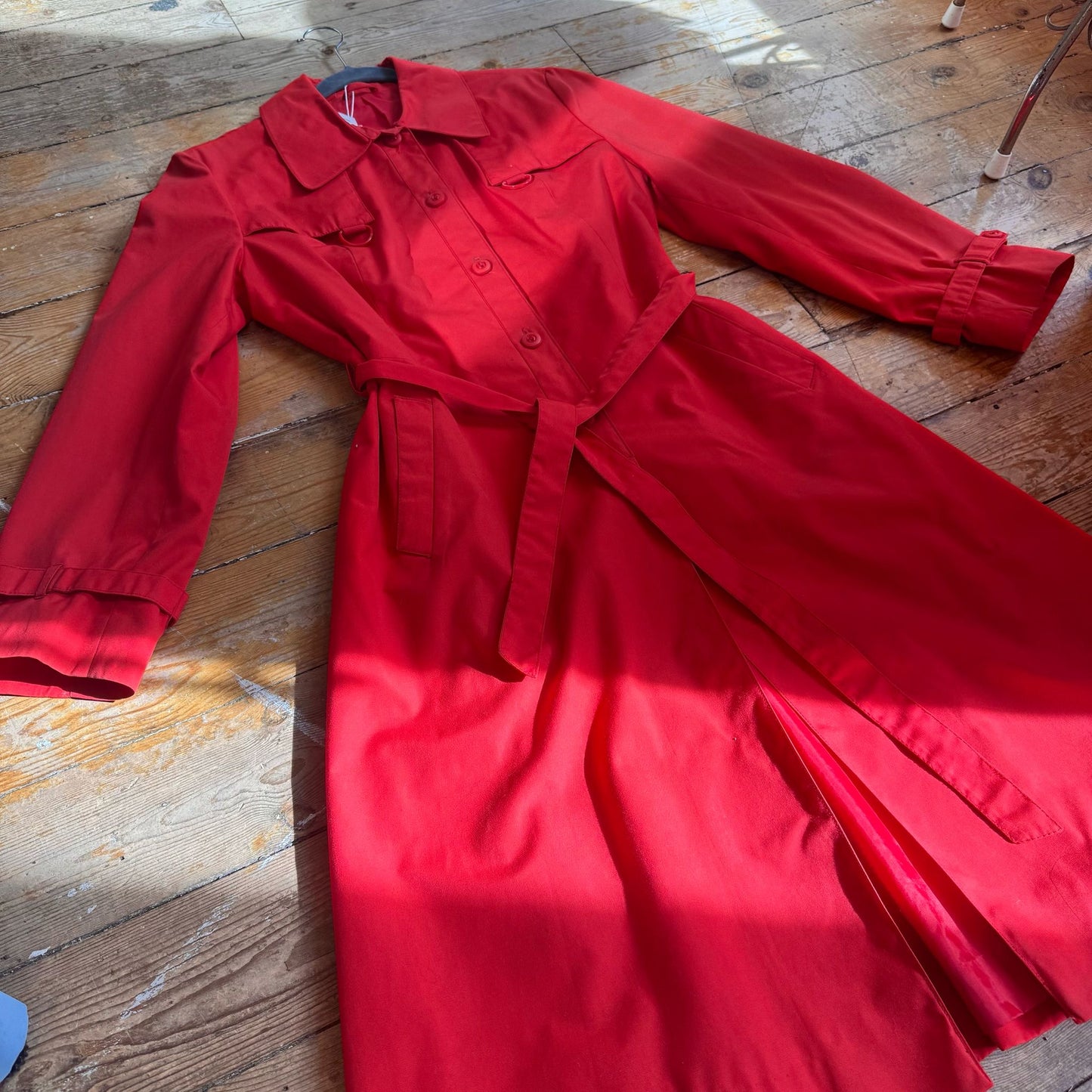 1960’s Bright Red Belted Mac UK 10-12