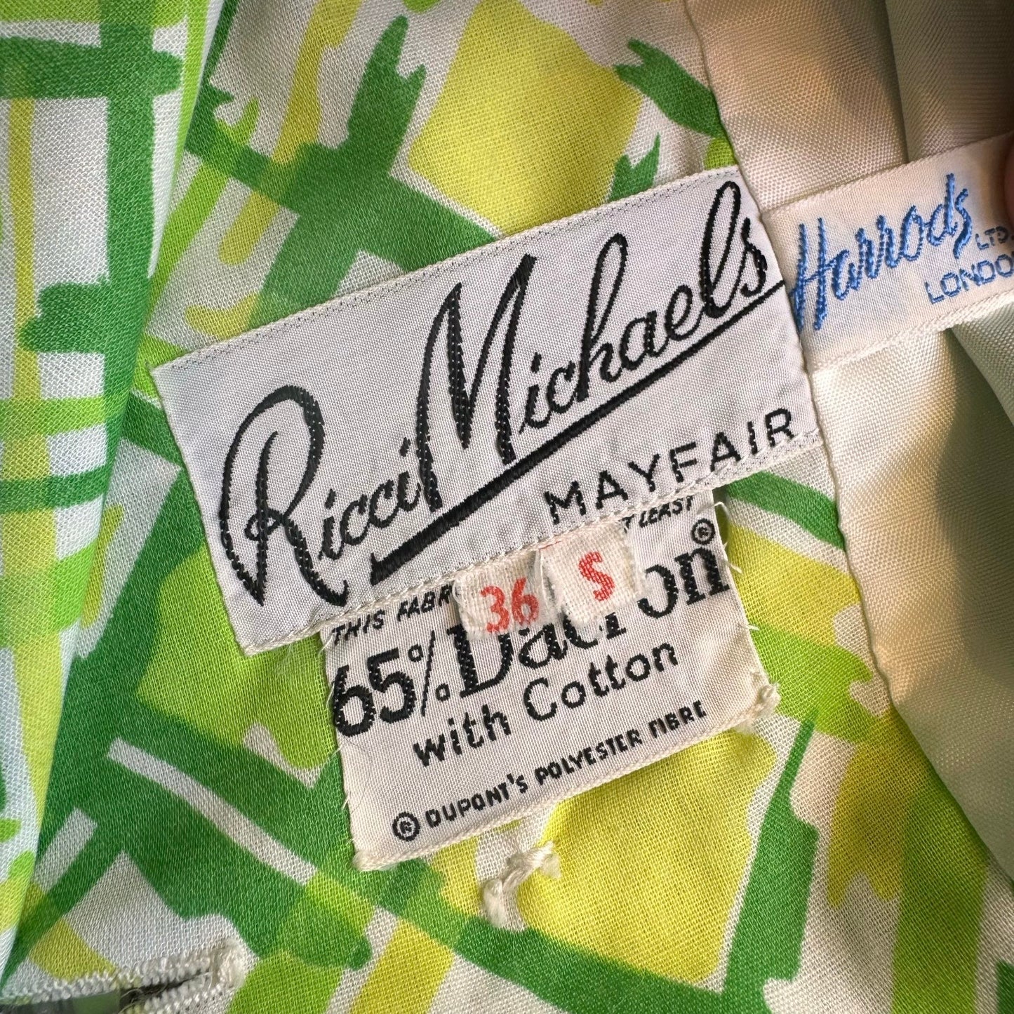 1960’s Ricci Michaels for Harrods Abstract Check Jacket UK 10-12