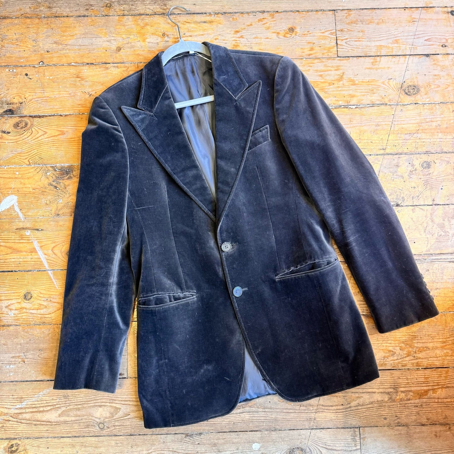 1970’s Dark Grey Velvet Jacket Men’s S
