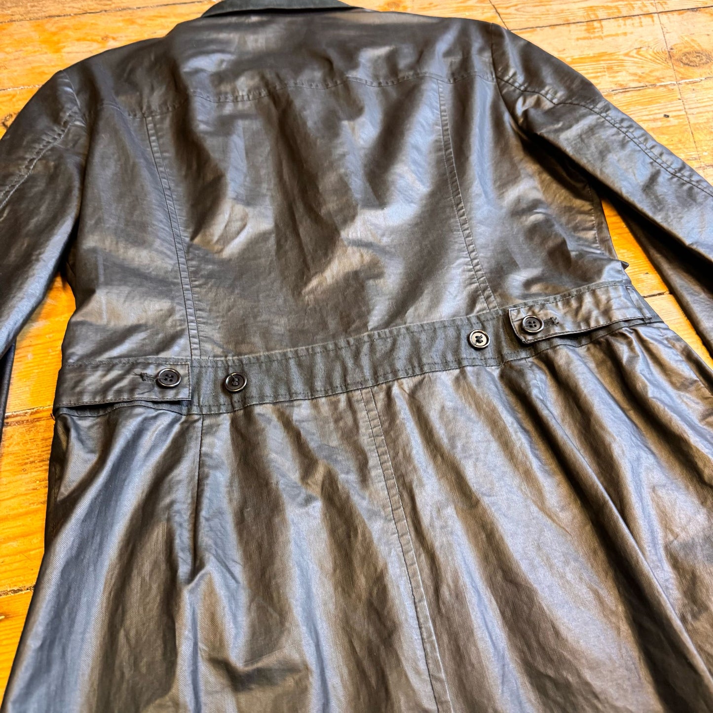BCBGMAXAZRIA Coated Cotton Raincoat Size 8-10