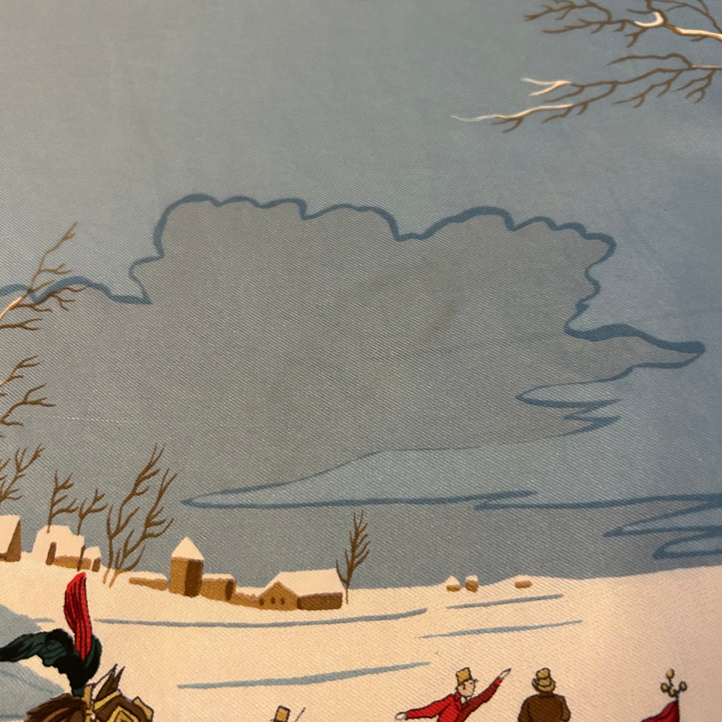 1991 Hermés Les Plaisirs Du Froid 90x90 Silk Scarf