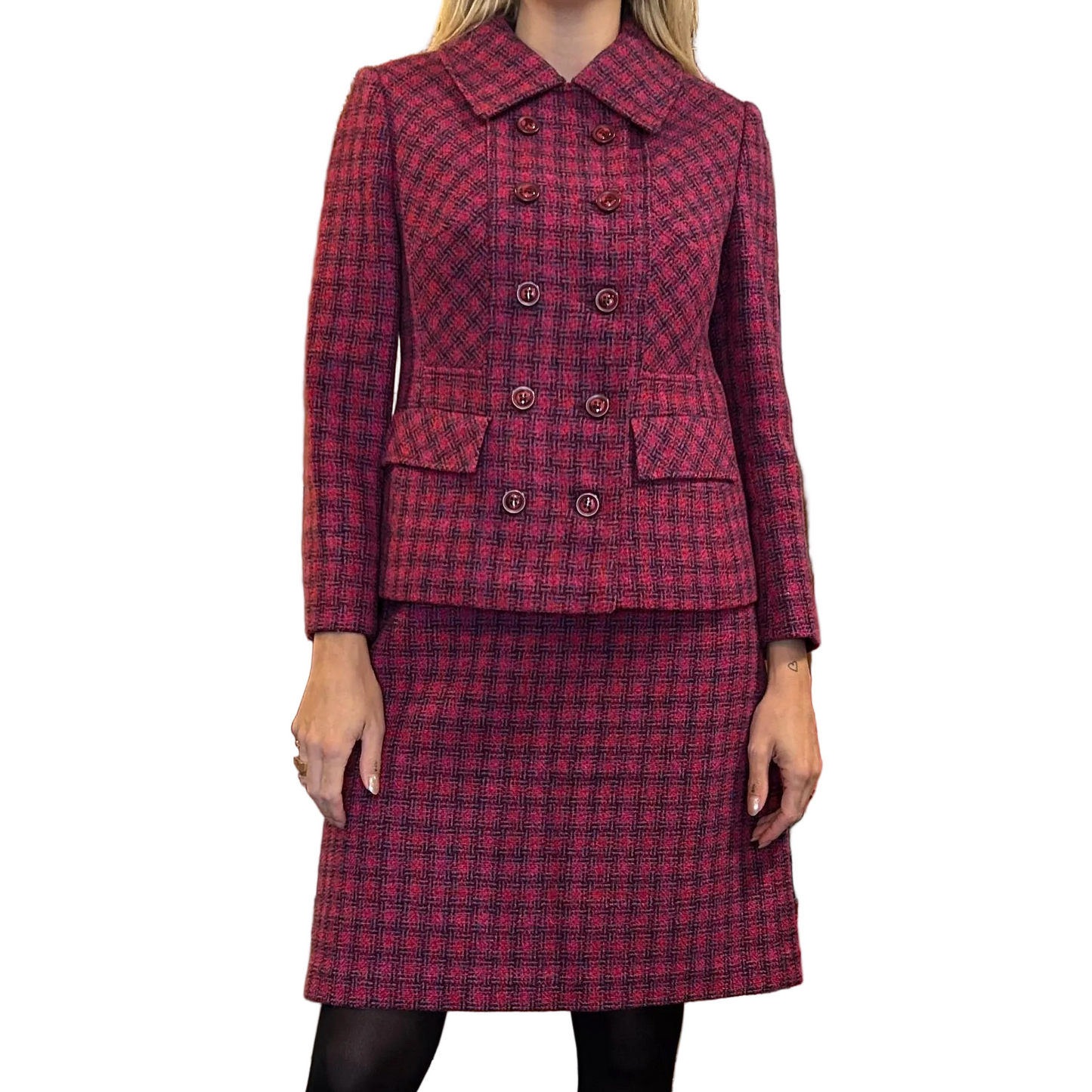 1960’s Bouclé Tweed Skirt Suit UK 12-14