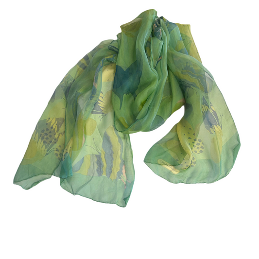 Vintage Salvator Ferragamo Silk Chiffon Butterfly Scarf