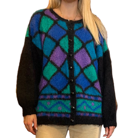 1980’s Geometric Mohair Cardigan One Size