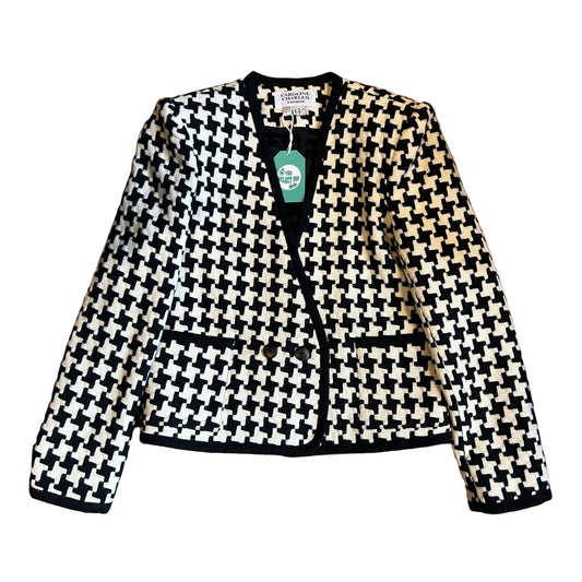 1980’s Caroline Charles Houndstooth Wool Blazer UK 10-12