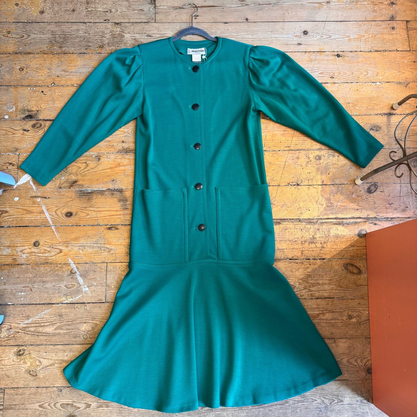 1980’s Marcoias Paris Drop Waist Dress UK 10-12