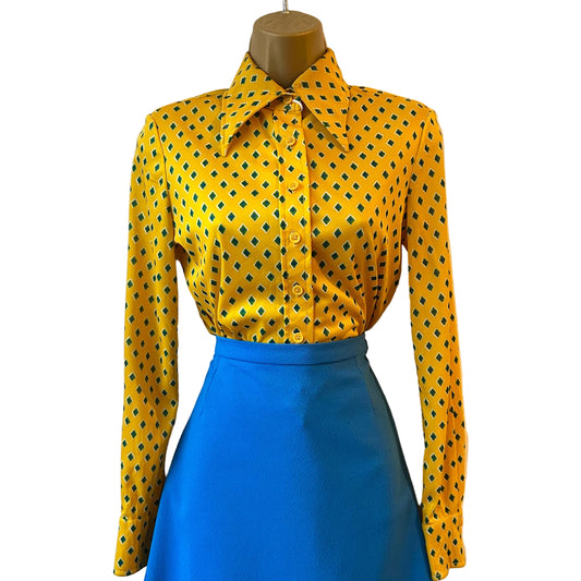 1960’s Dagger Collar Blouse UK 10