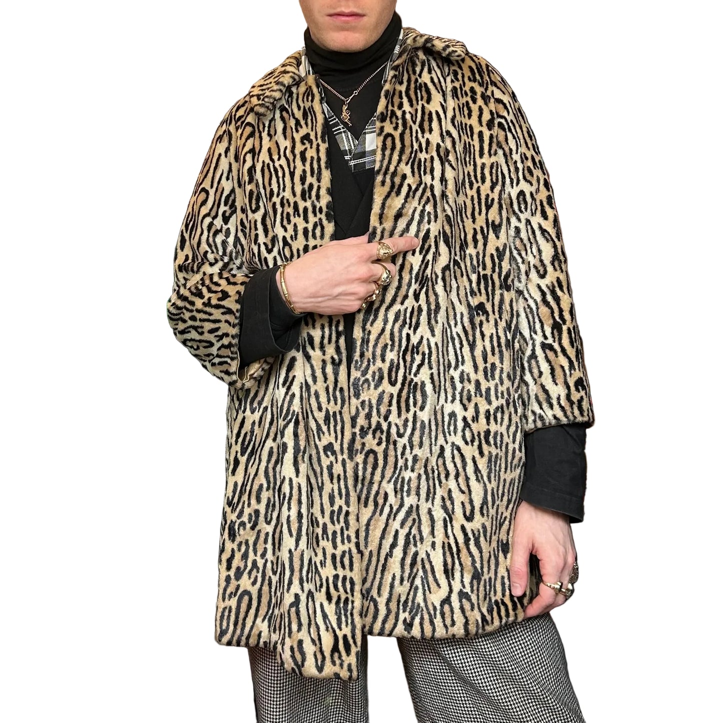 1950’s Faux Ocelot Fur Coat UK 10-14