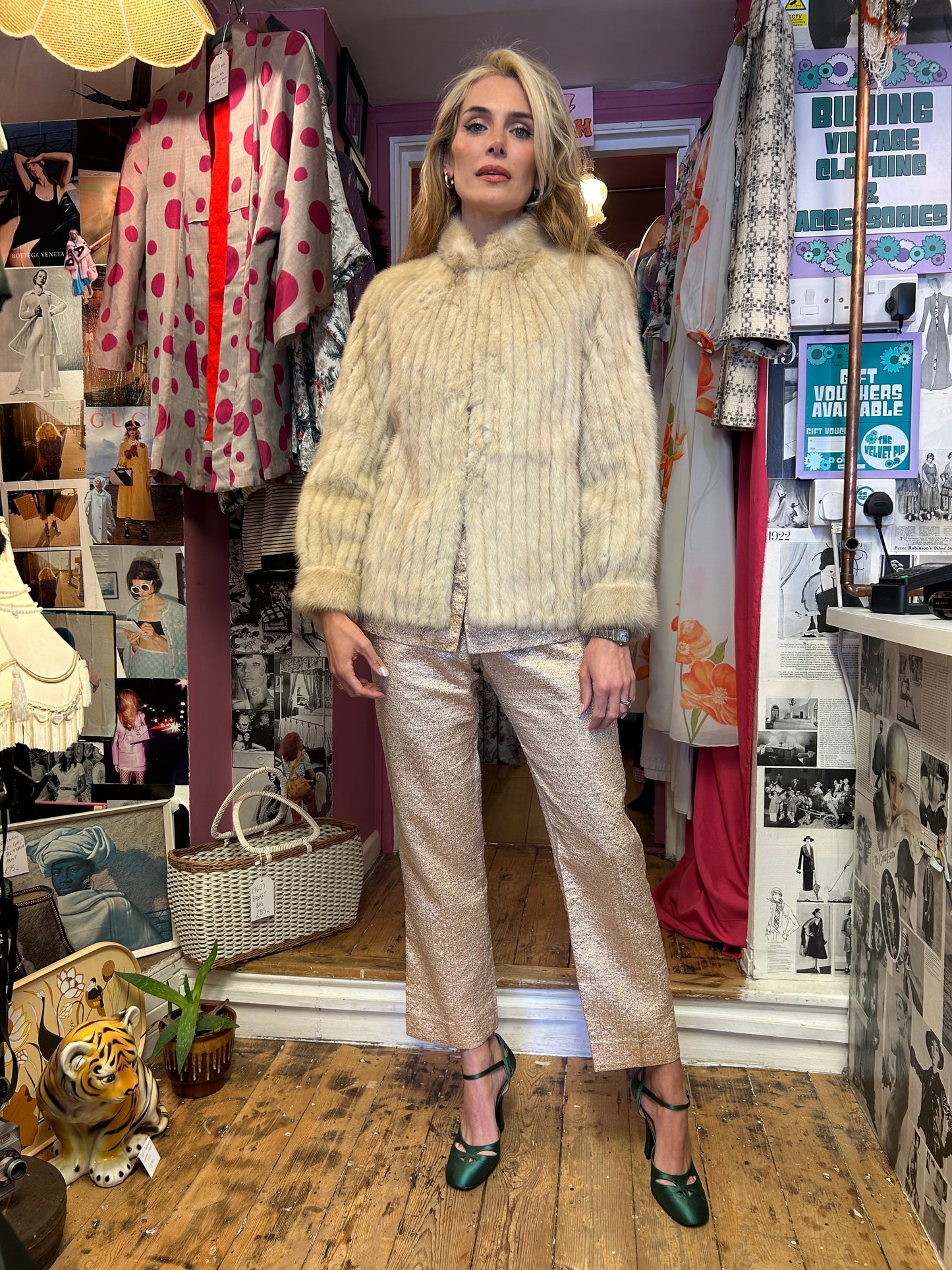 1980’s Blonde Mink Fur Jacket UK 10-12