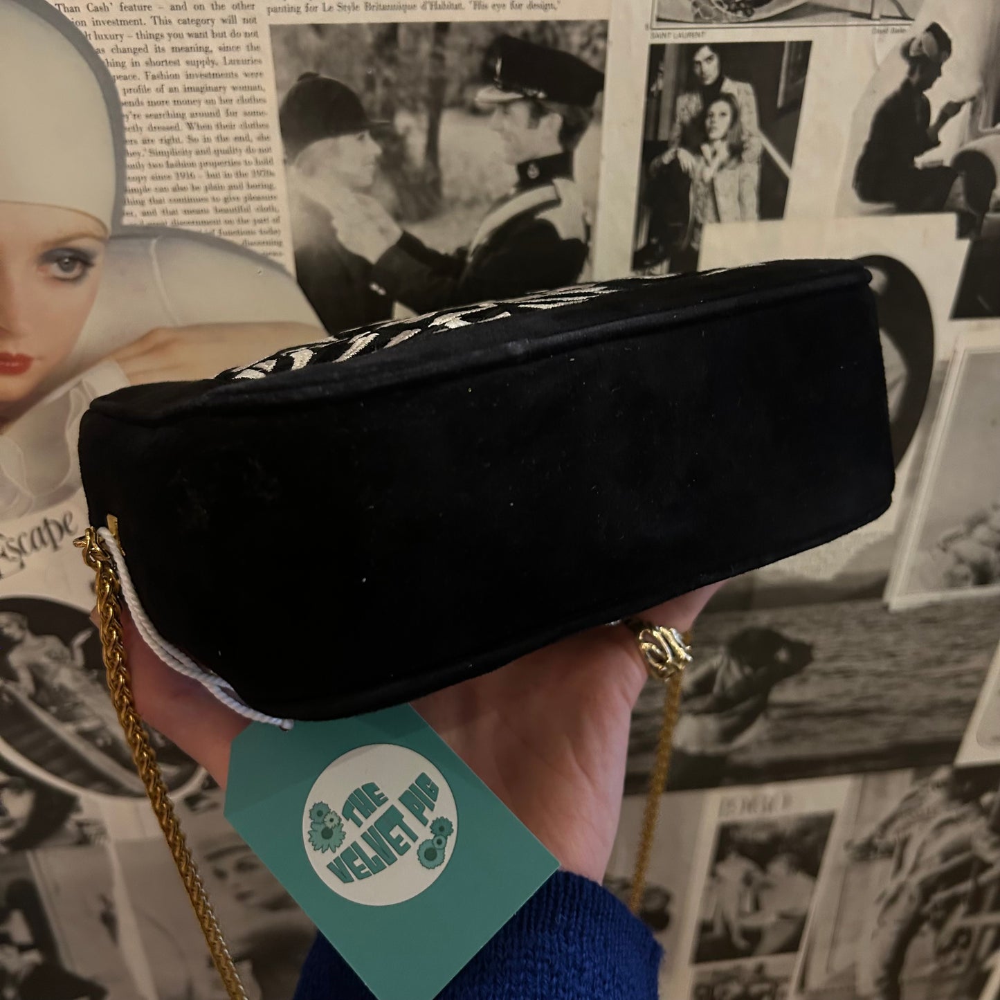 1980’s Escada Suede Embroidered Crossbody Bag