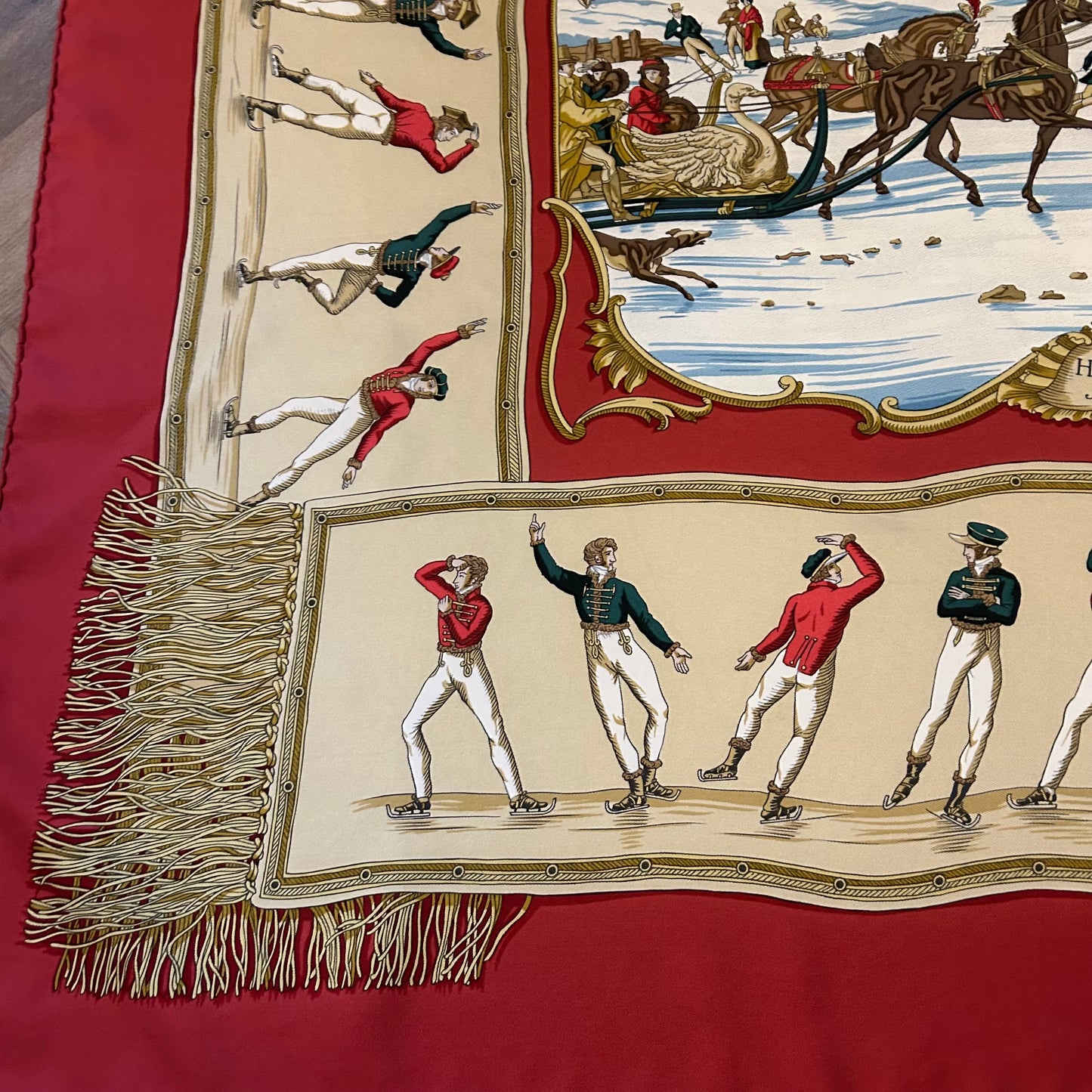 1991 Hermés Les Plaisirs Du Froid 90x90 Silk Scarf