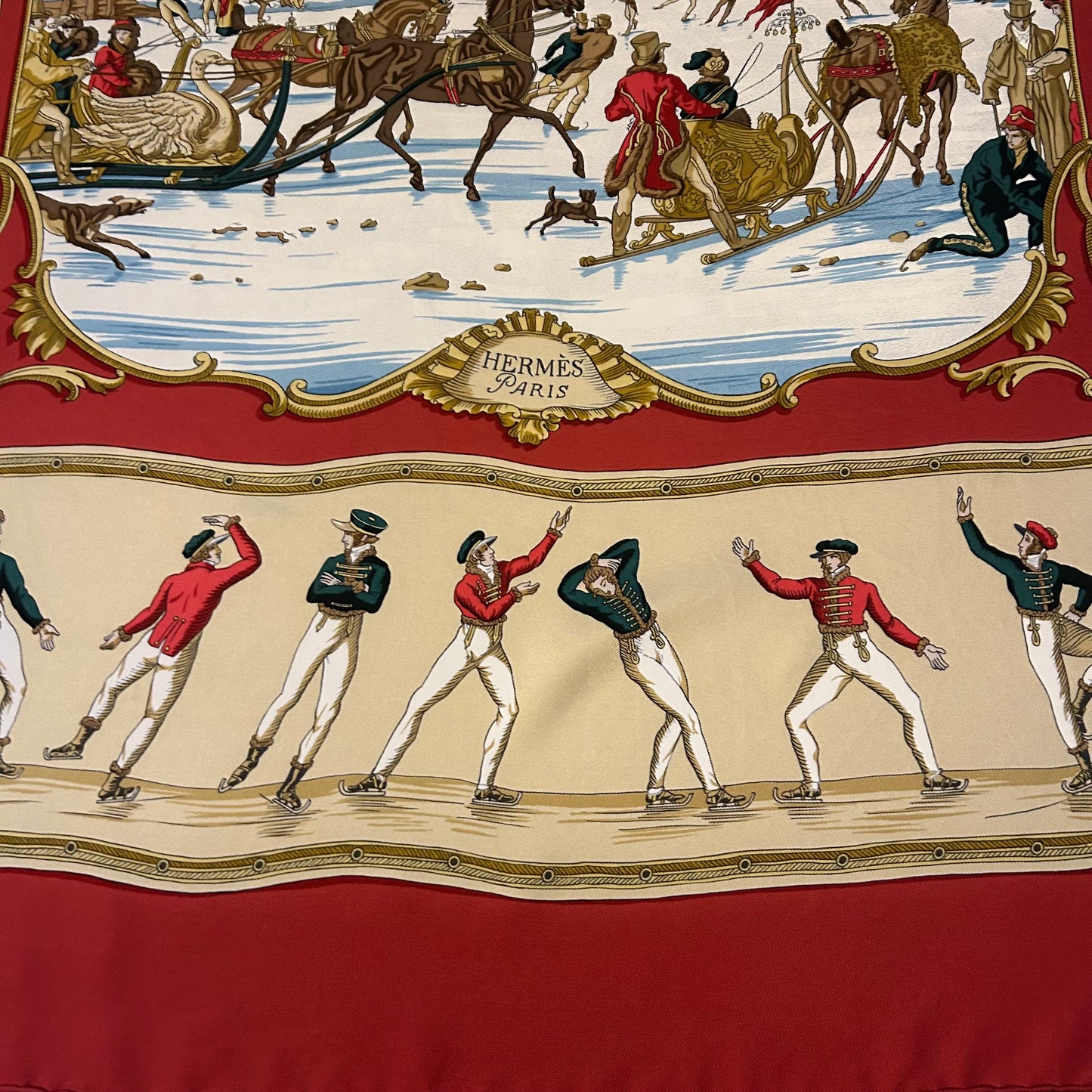 1991 Hermés Les Plaisirs Du Froid 90x90 Silk Scarf