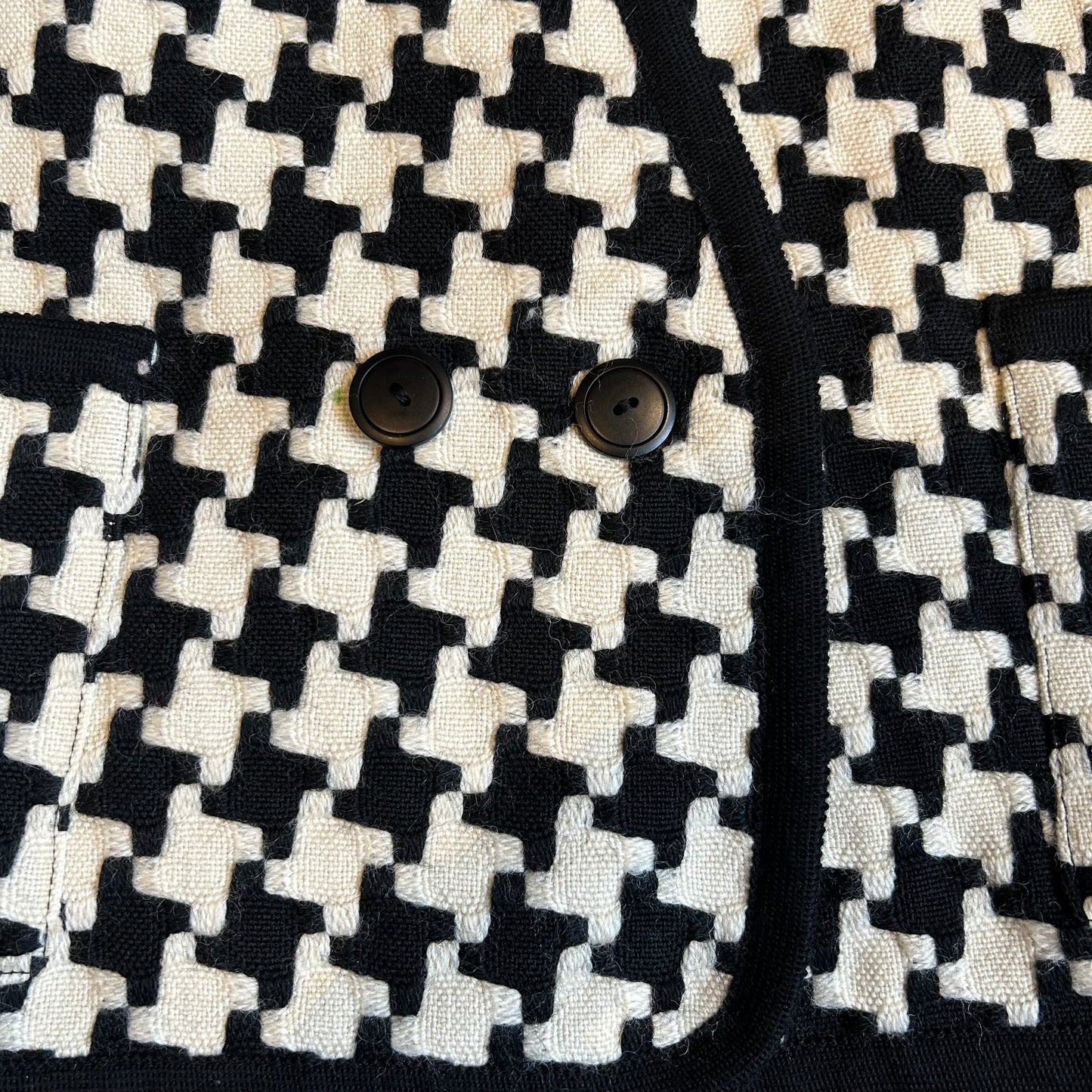 1980’s Caroline Charles Houndstooth Wool Blazer UK 10-12