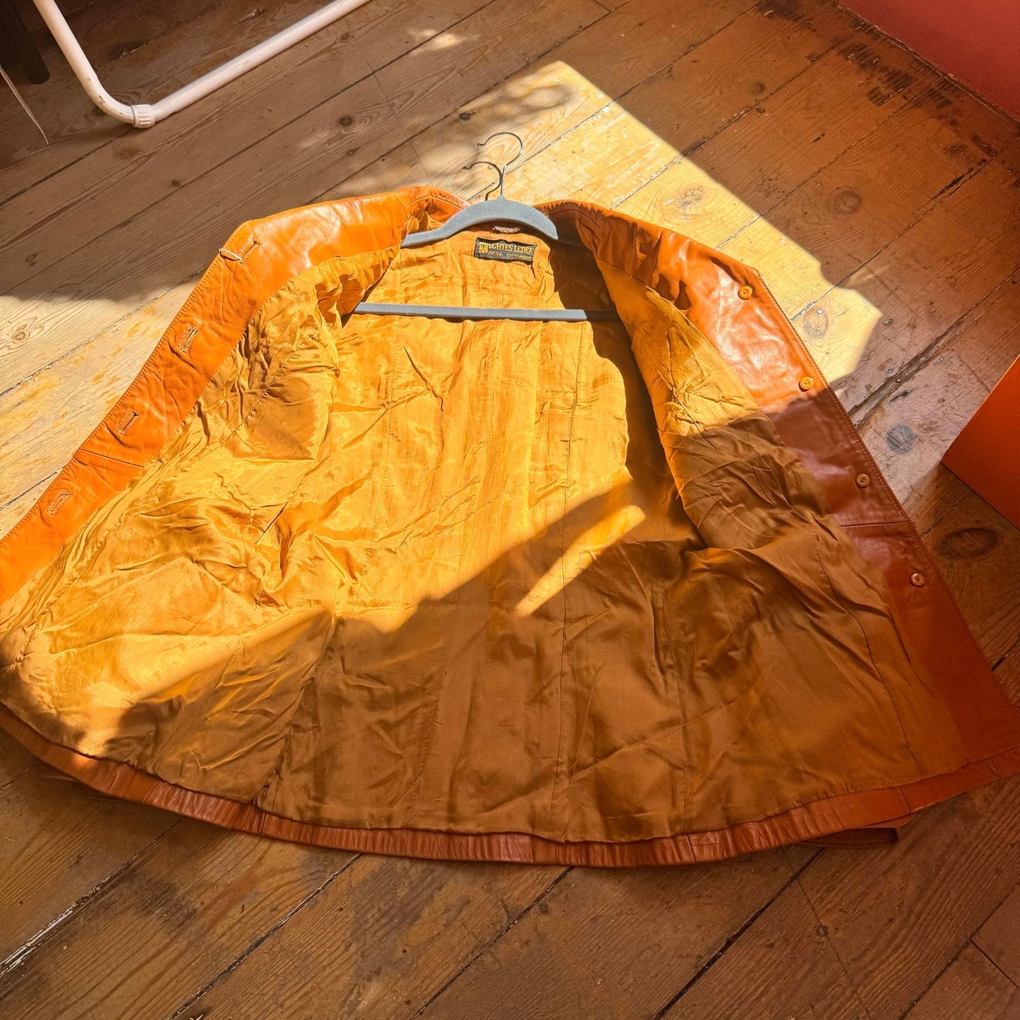 1960’s Button Down Leather Jacket UK 8