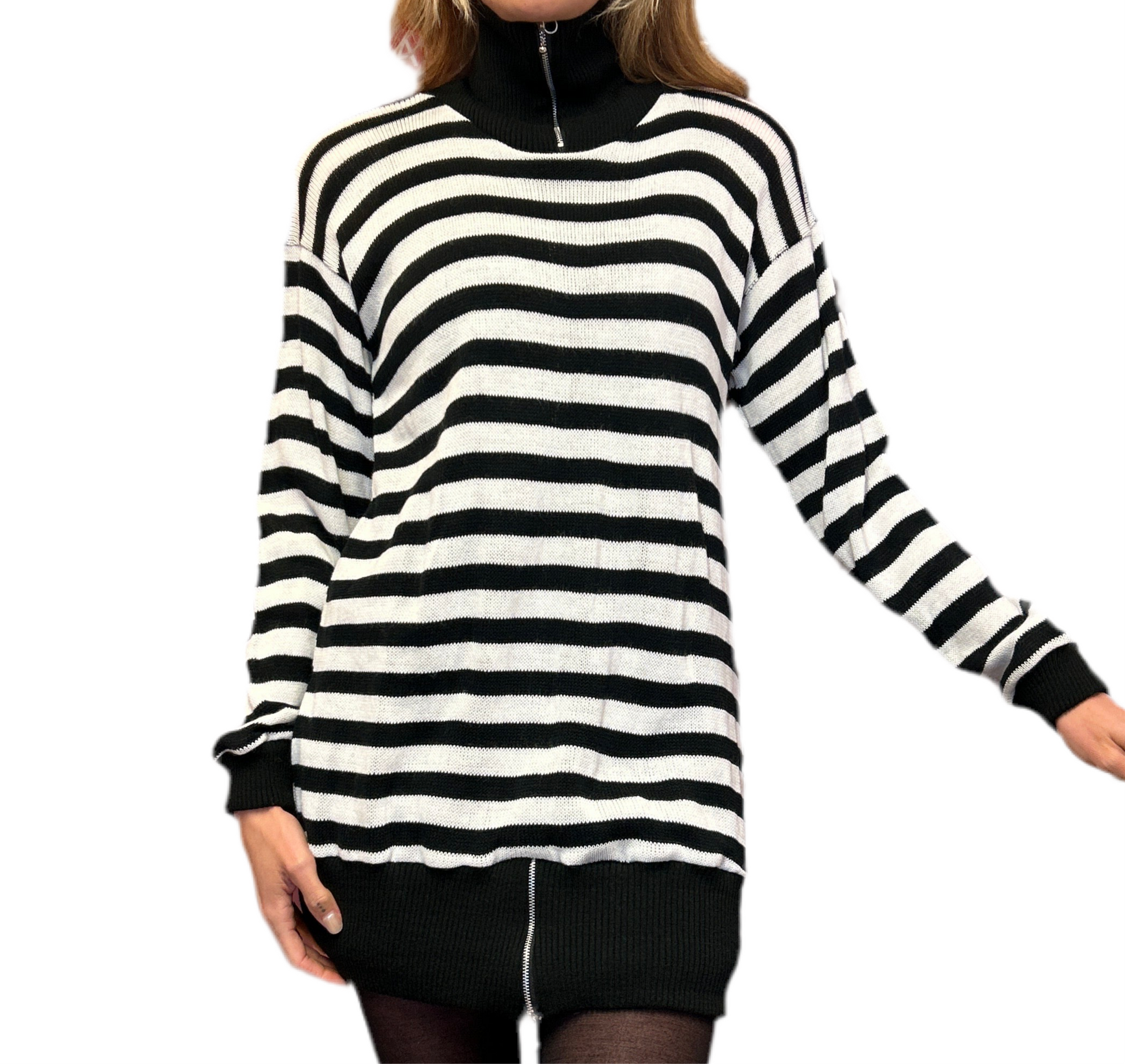 1980’s Punk Stripe Jumper Dress UK One Size - Main Image