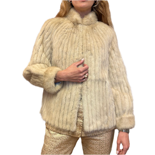 1980’s Blonde Mink Fur Jacket UK 10-12