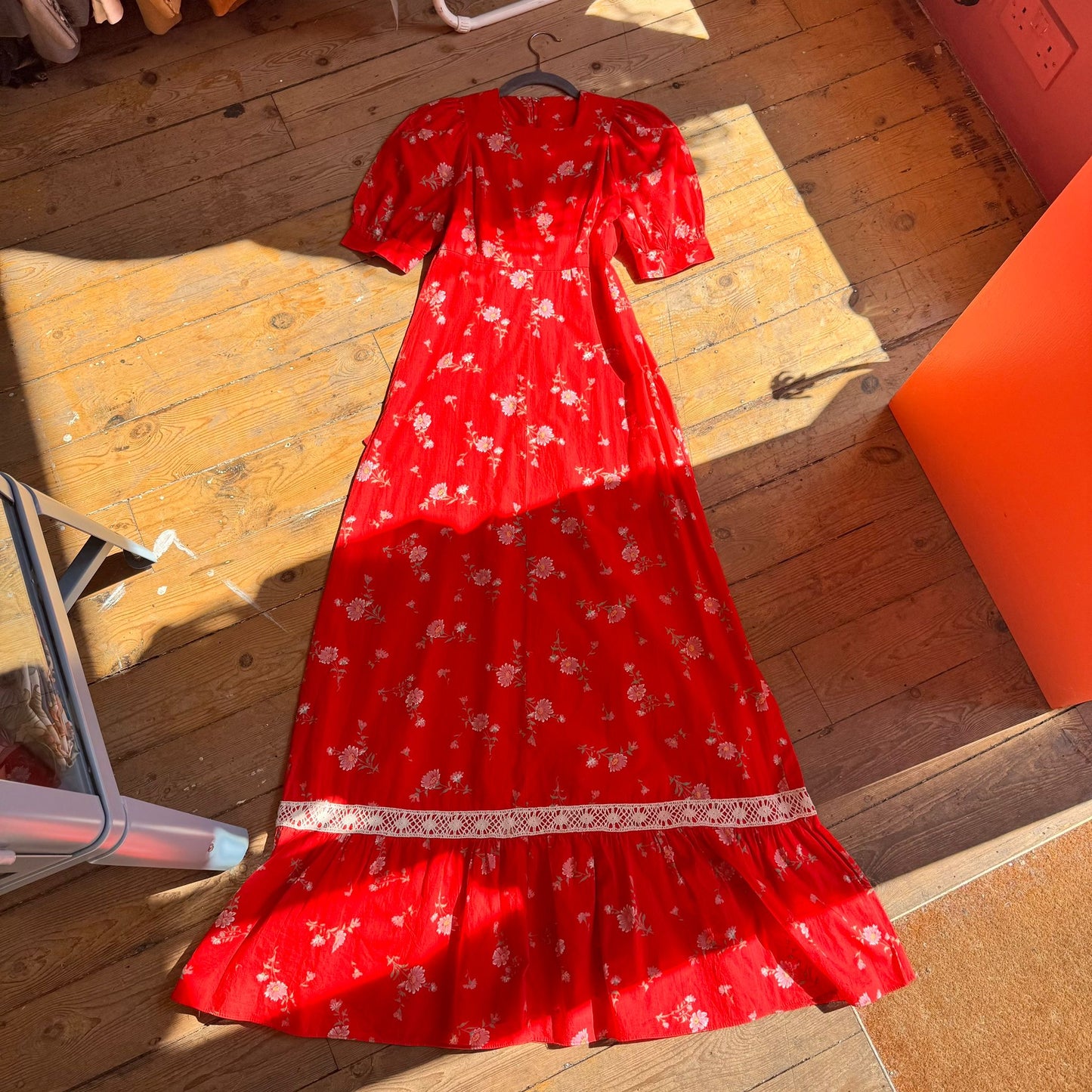 1970’s Floral Cotton Prairie Dress UK 10