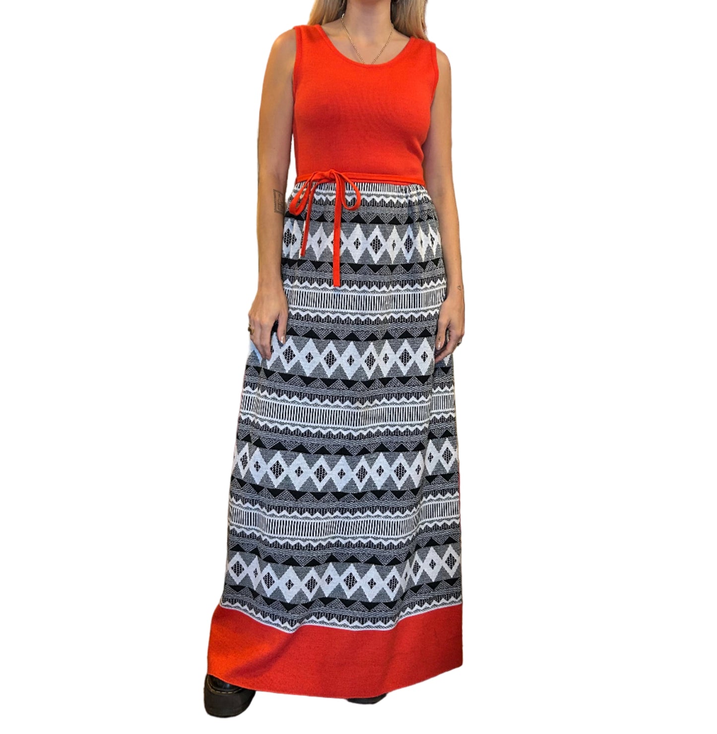 1960’s Miss Feraud Knitted Maxi Dress UK 10-12