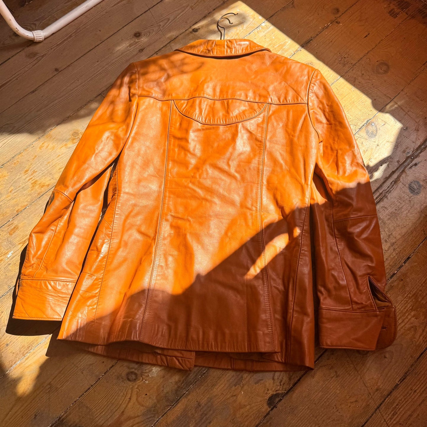 1960’s Button Down Leather Jacket UK 8