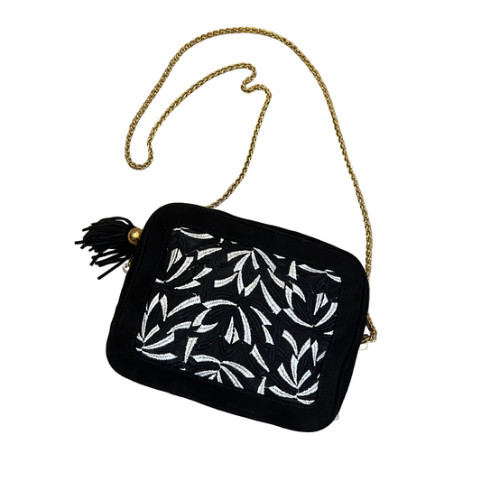 1980’s Escada Suede Embroidered Crossbody Bag