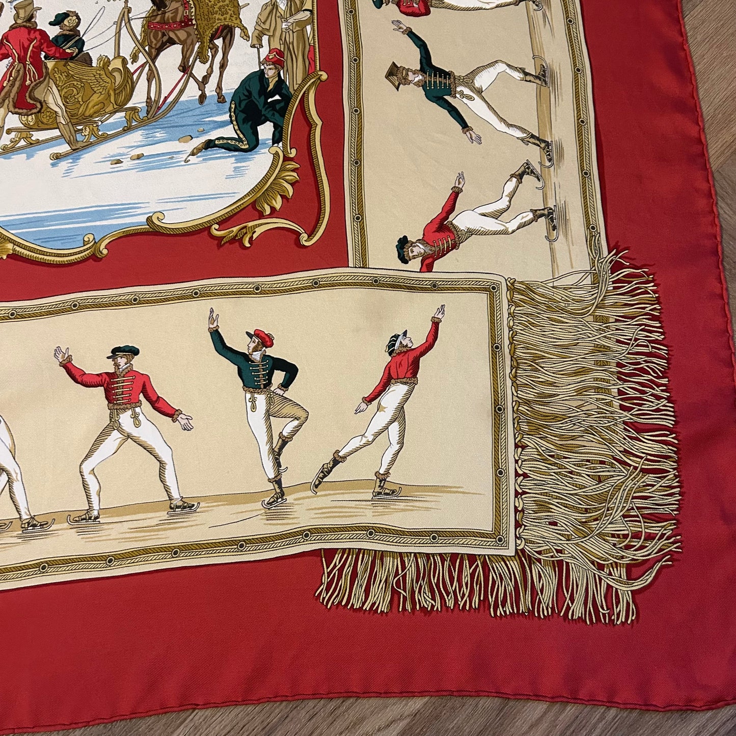 1991 Hermés Les Plaisirs Du Froid 90x90 Silk Scarf