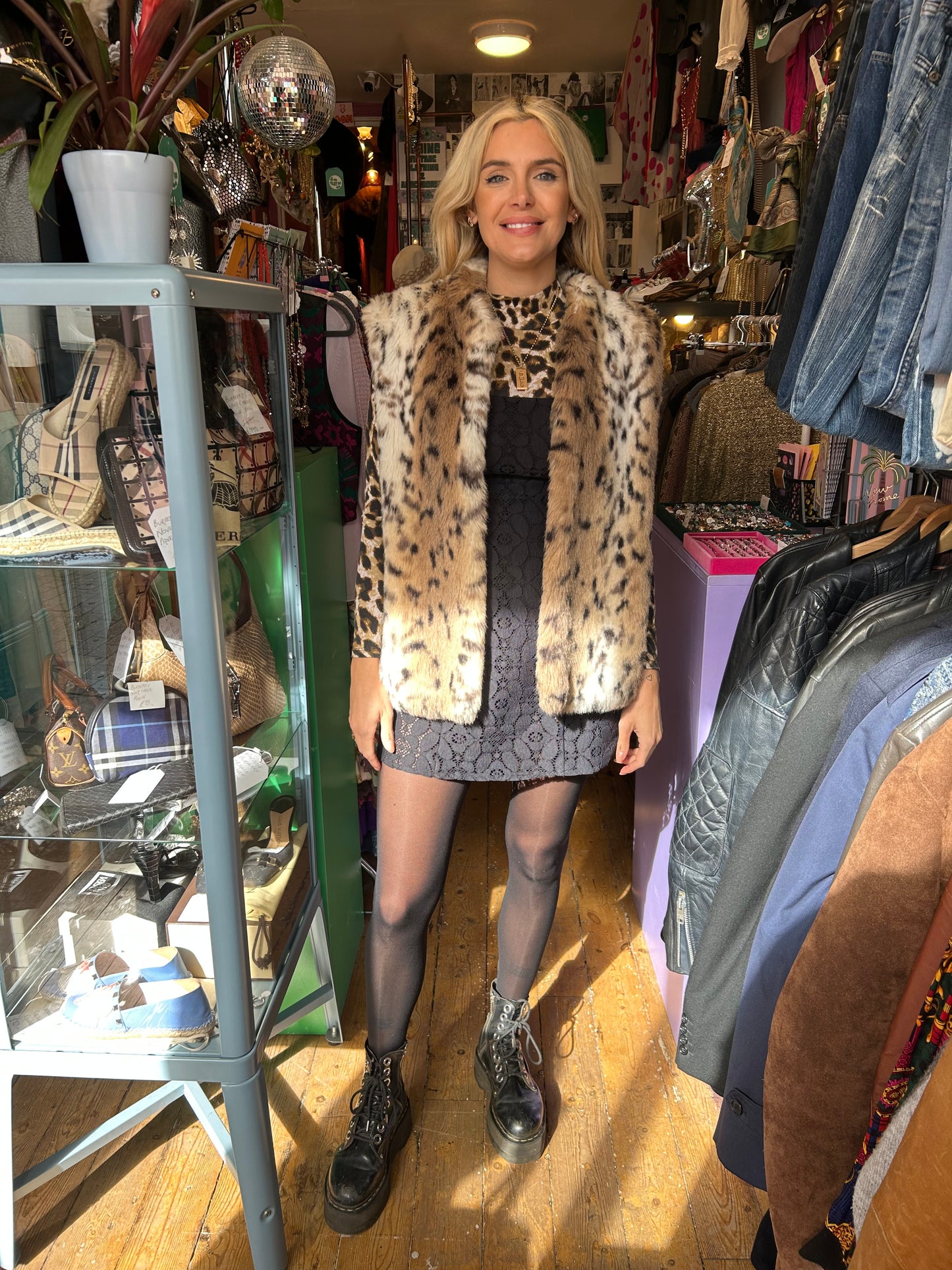 1980’s Faux Lynx Fur Gilet One Size