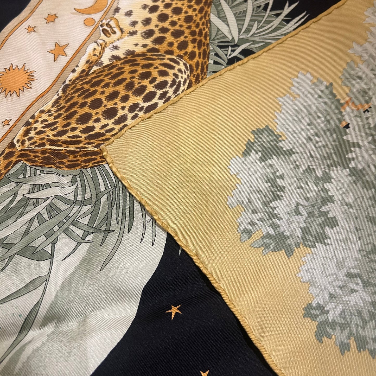 1980’s Salvatore Ferragamo Silk Day & Night Leopard Scarf