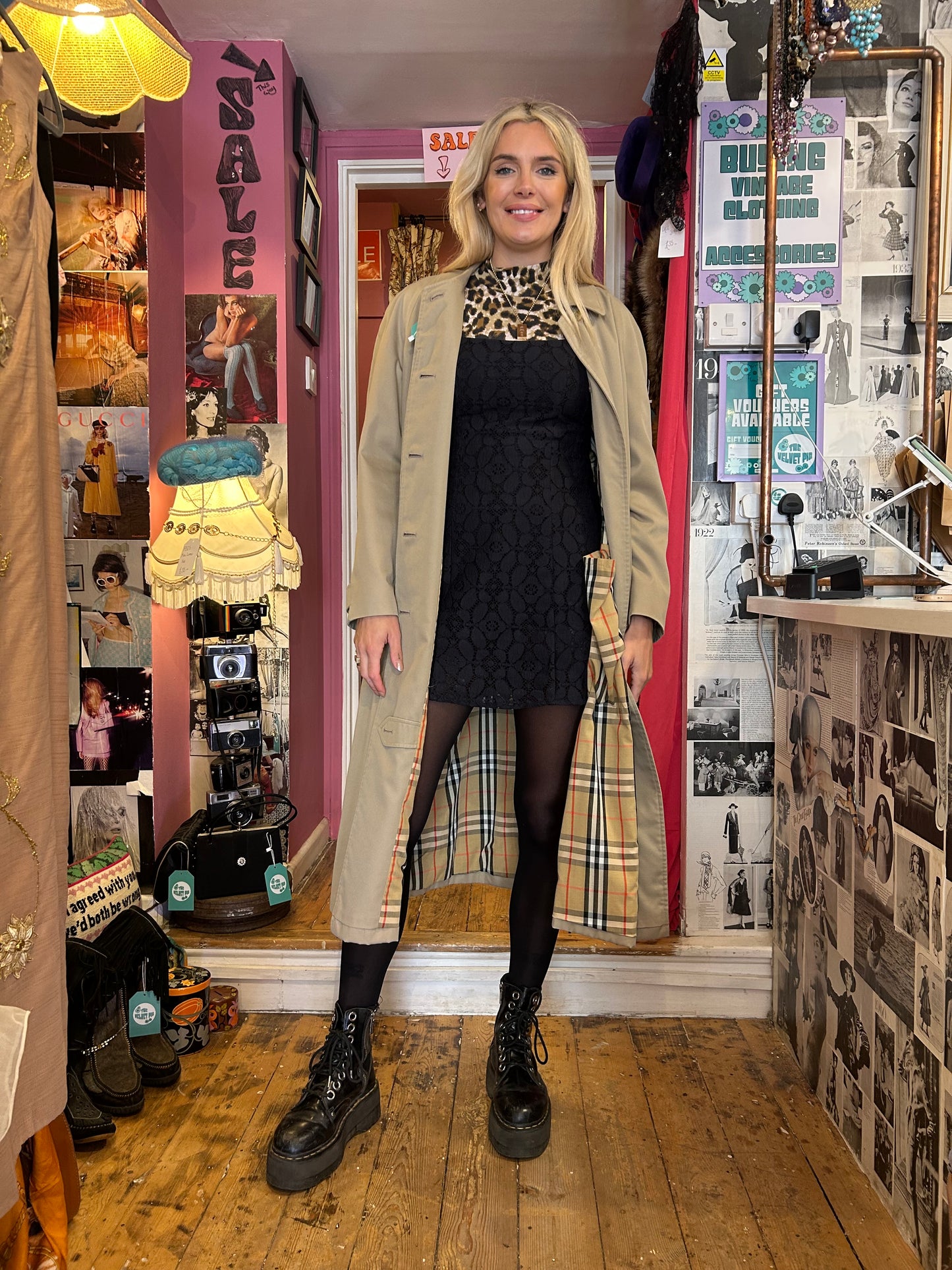 1980’s Burberry’s Nova Check Mac One Size