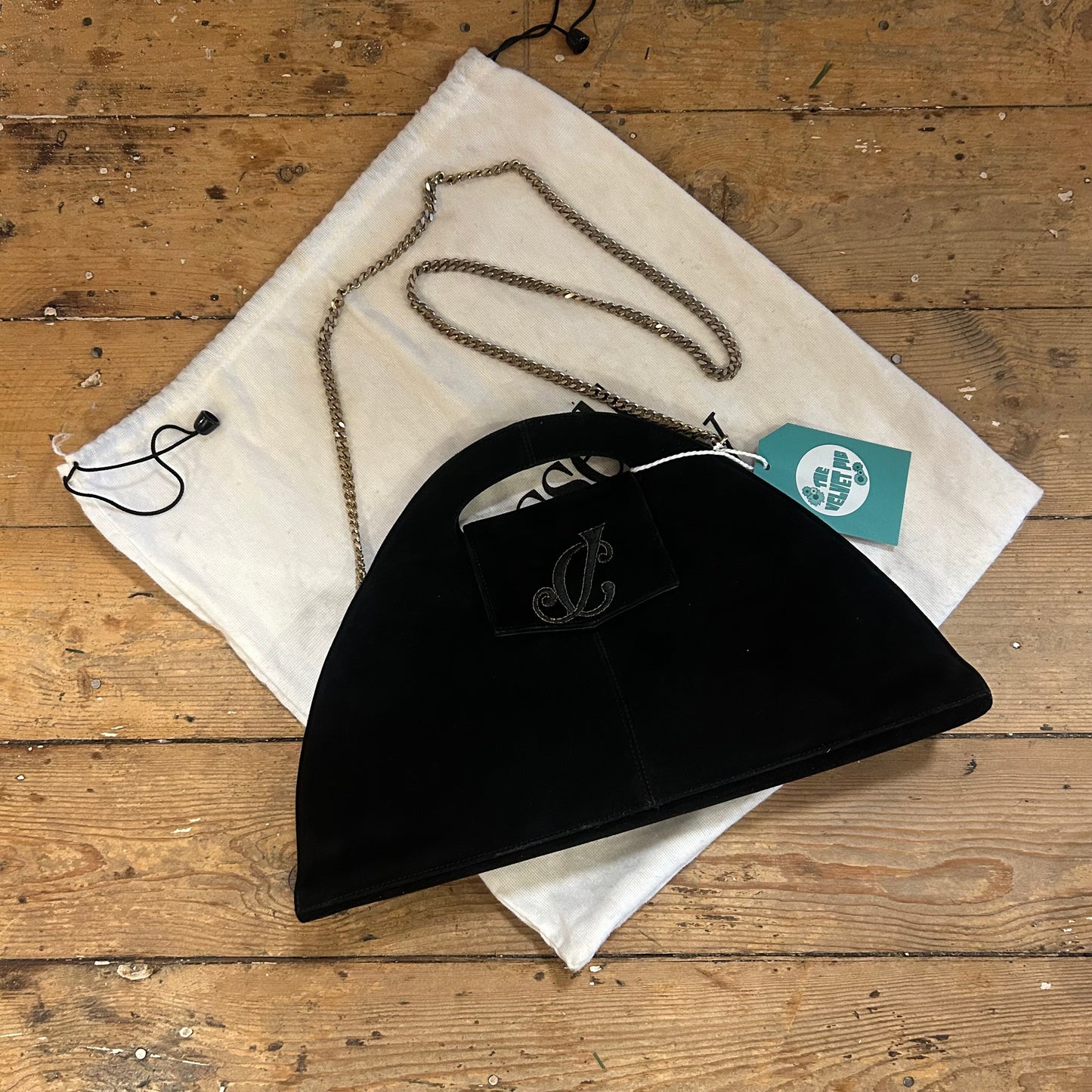 1980’s Charles Jourdan Suede Curved Bag