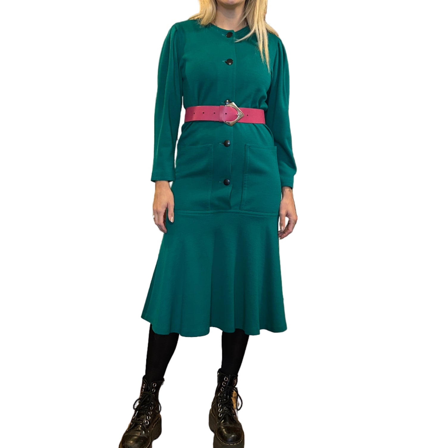 1980’s Marcoias Paris Drop Waist Dress UK 10-12