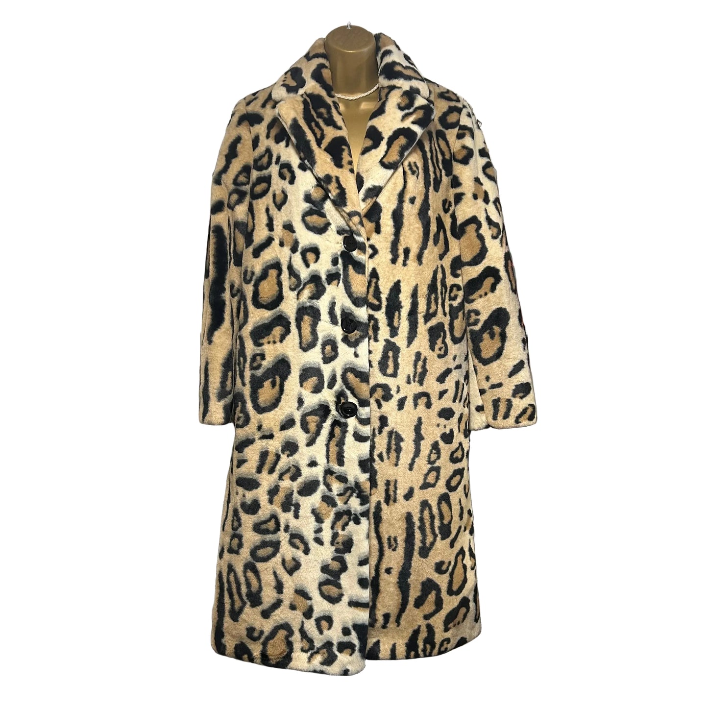 1980’s Helene Berman Faux Leopard Fur Coat UK 8